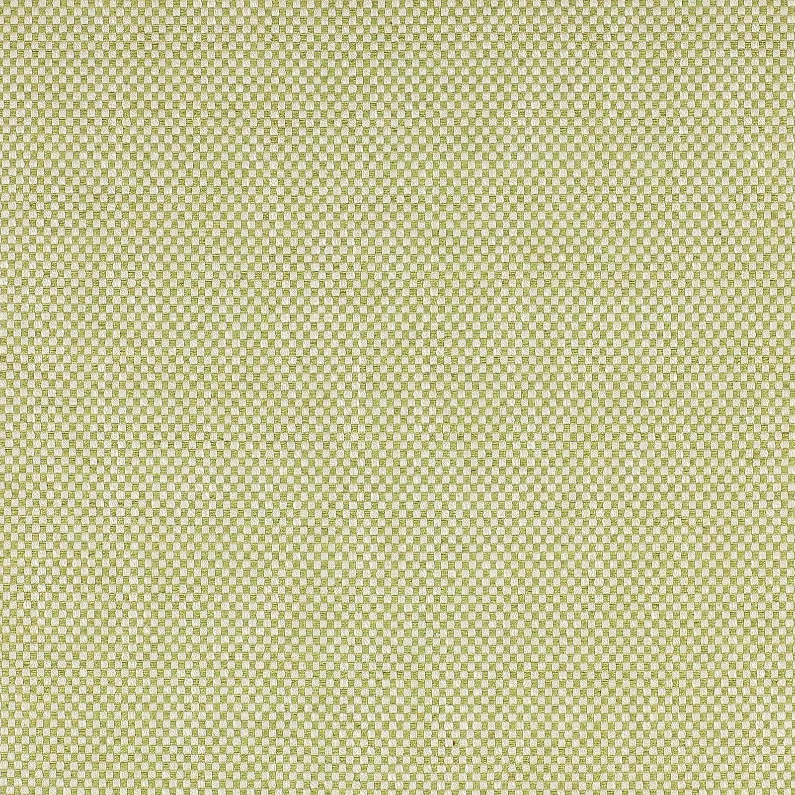 Close-up of soft moss green and cream small check woven fabric