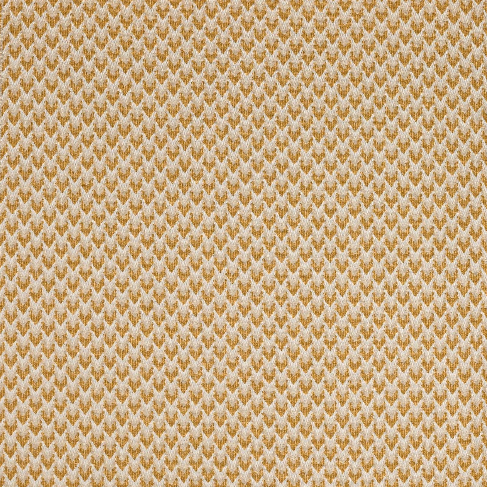 Small saffron and cream geometric woven fabric with a crisp textured surface
