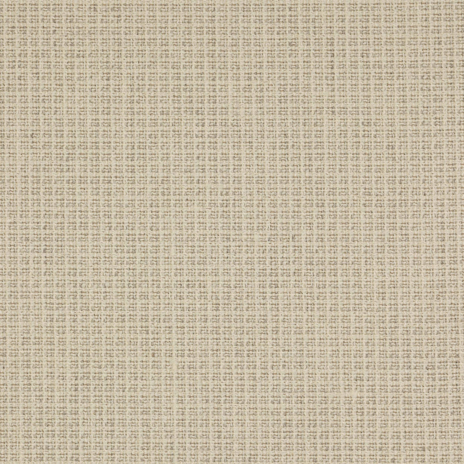 Close-up of warm mastic beige woven fabric with a fine small-scale grid texture