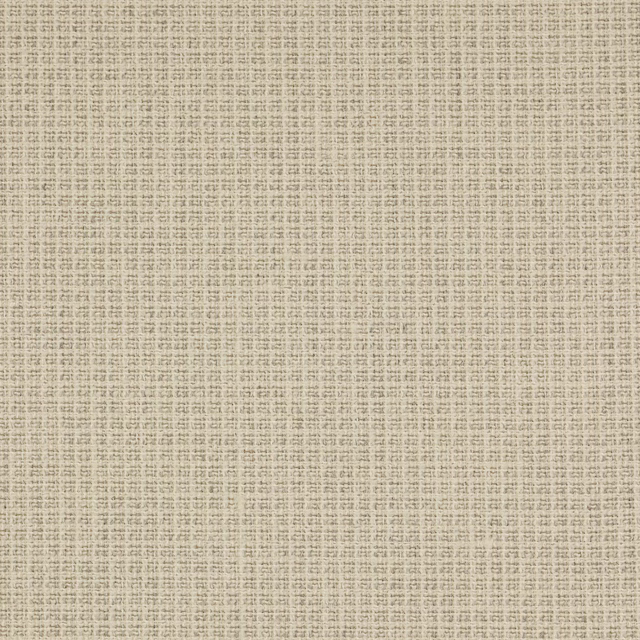 Close-up of warm mastic beige woven fabric with a fine small-scale grid texture