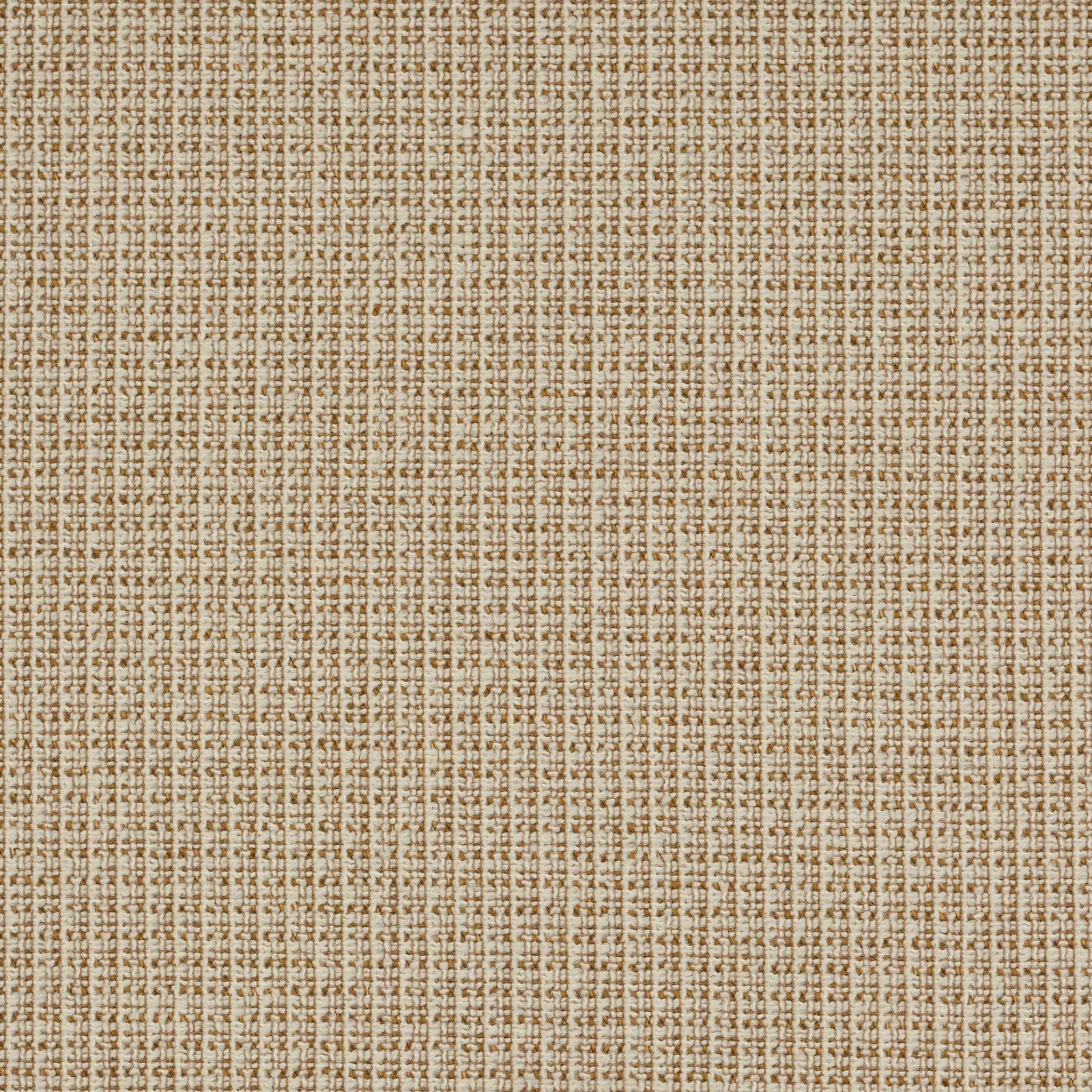 Close-up of a saffron gold woven fabric with fine cream and tan crosshatching