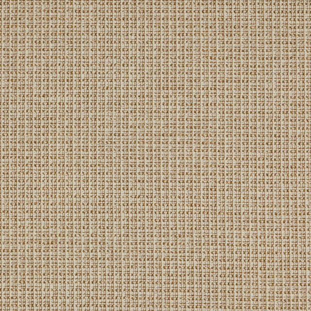 Close-up of a saffron gold woven fabric with fine cream and tan crosshatching