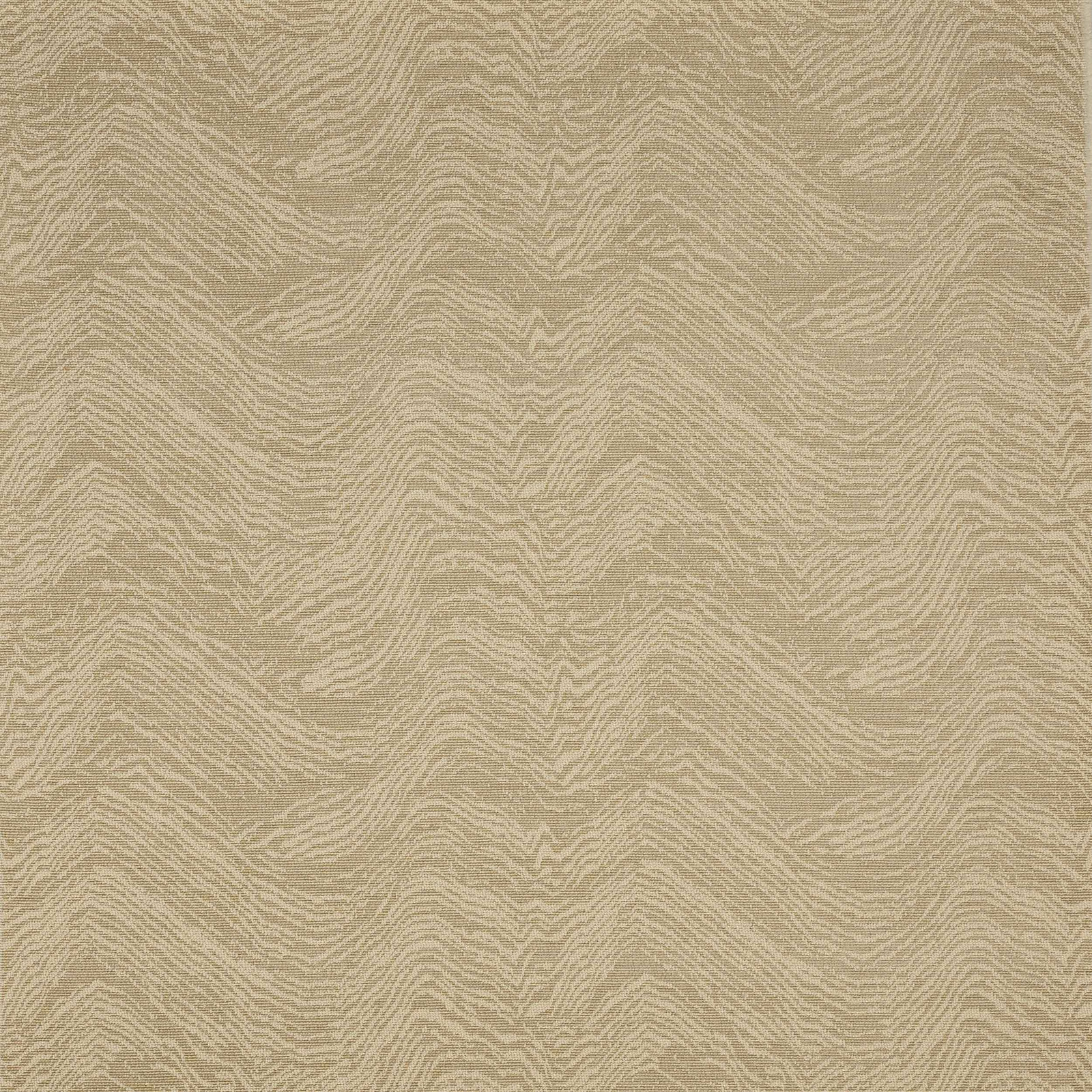 Warm sandy beige woven fabric with subtle wavy zigzag pattern