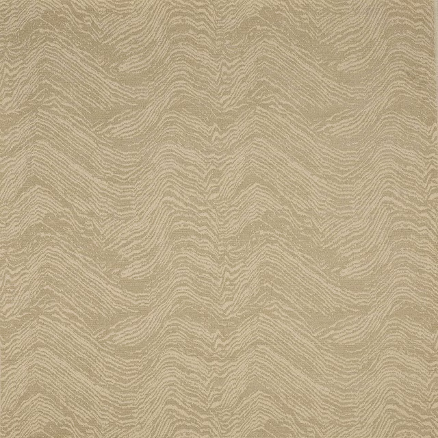 Warm sandy beige woven fabric with subtle wavy zigzag pattern