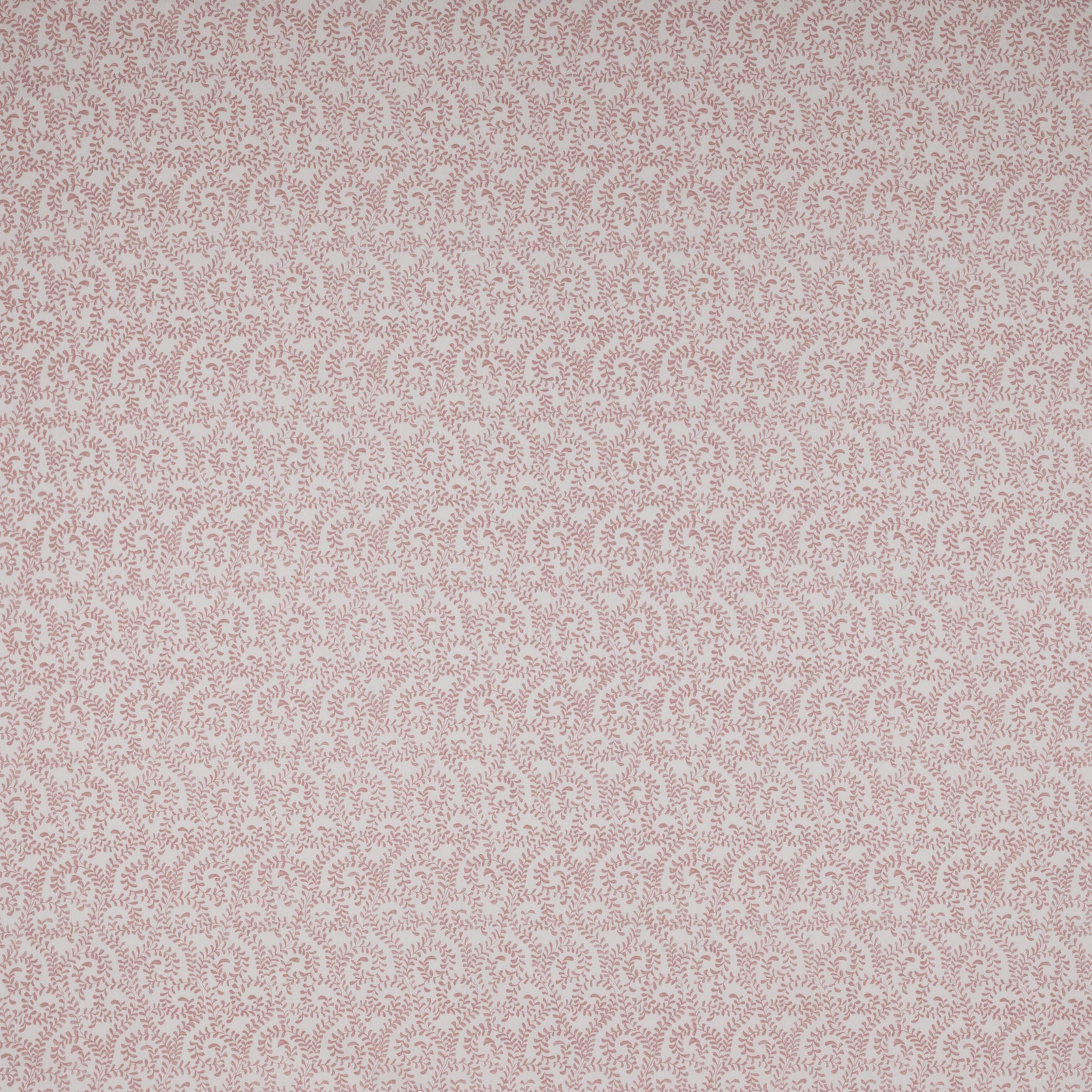 Pale pink small-scale leafy print on a light cotton-linen fabric