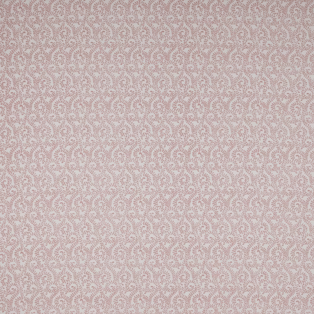 Pale pink small-scale leafy print on a light cotton-linen fabric