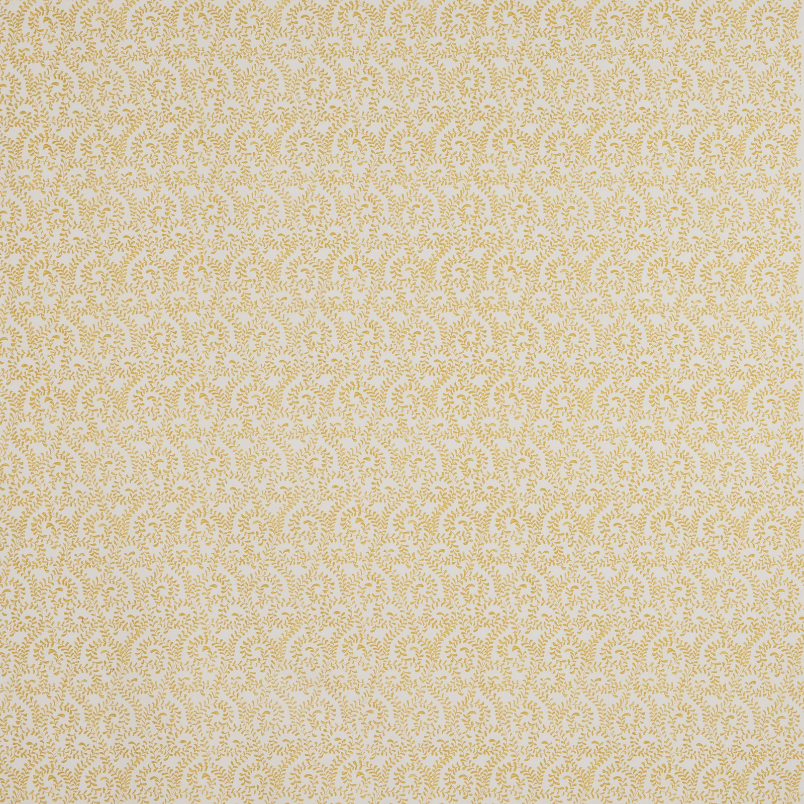 Soft butter-yellow small damask print on a pale ground, finely patterned fabric swatch