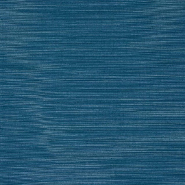 Deep teal-blue fabric swatch with fine horizontal striations and subtle sheen