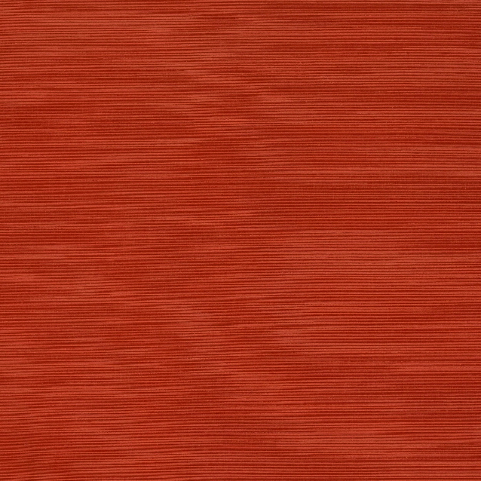 Burnt orange terracotta fabric with fine horizontal ribbed texture