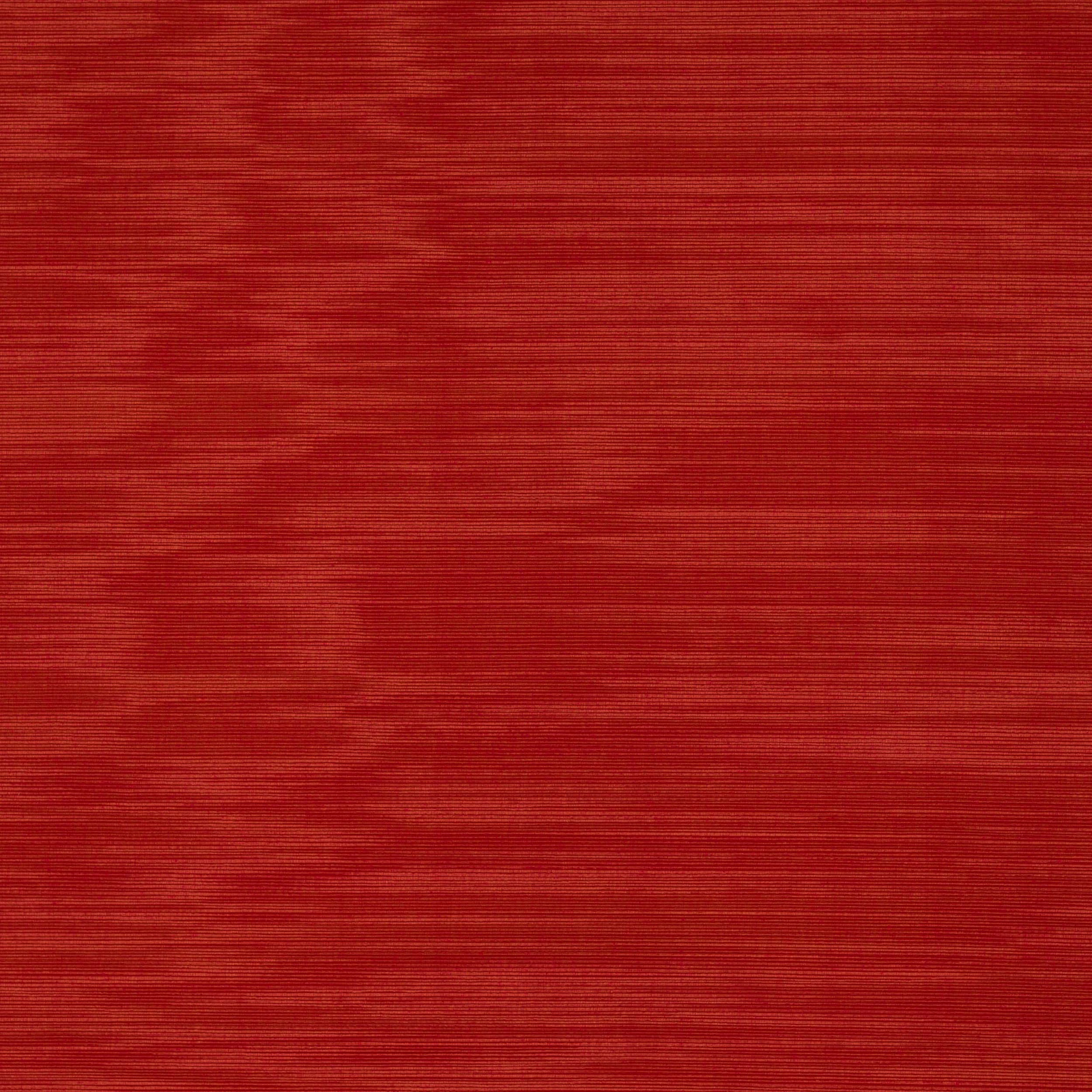 Close-up of a deep coquelicot red woven fabric with fine horizontal texture