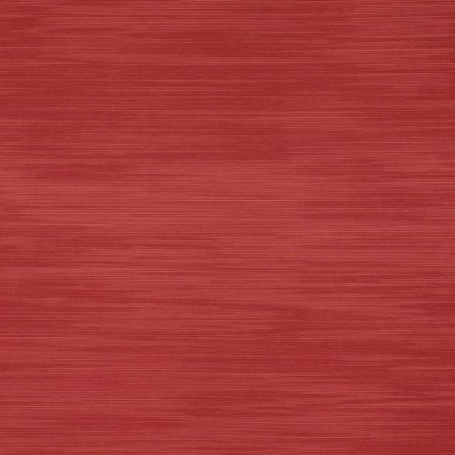 Coral-red ribbed fabric swatch with fine horizontal texture