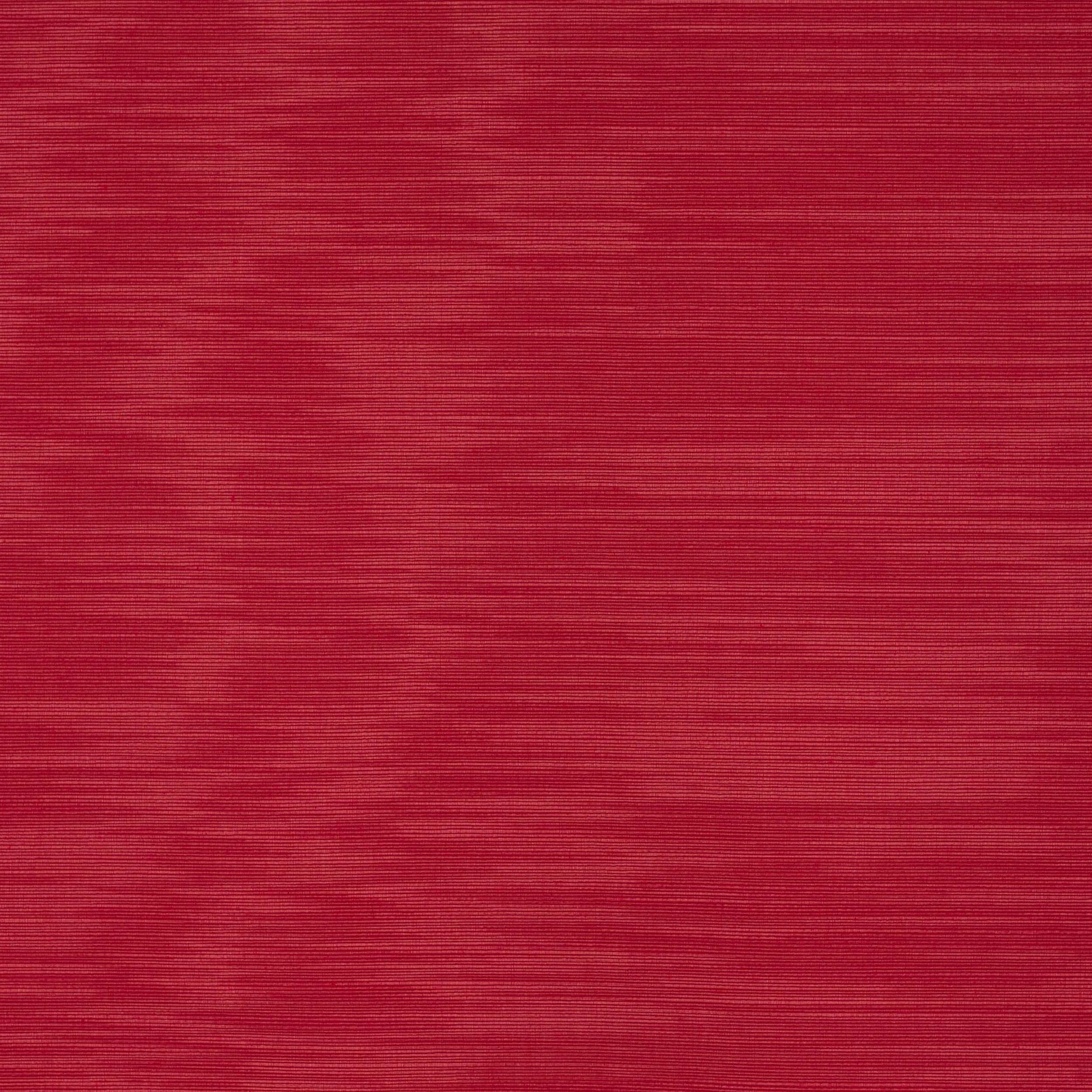 Deep hibiscus red woven fabric with fine horizontal striations