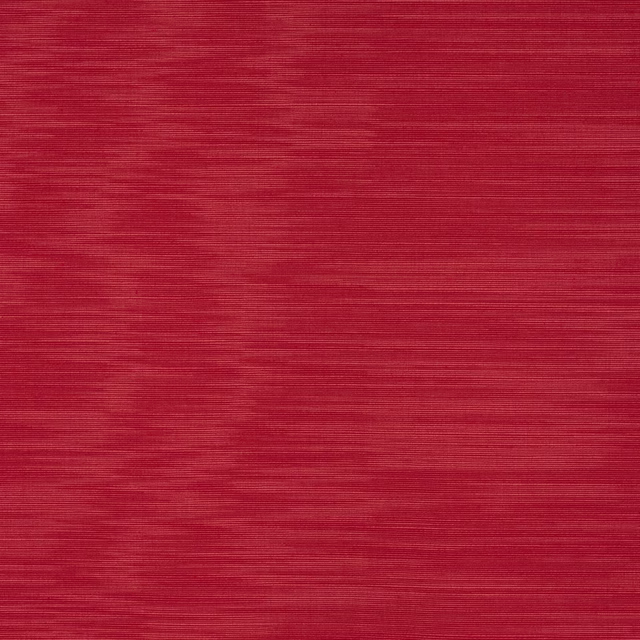 Deep hibiscus red woven fabric with fine horizontal striations