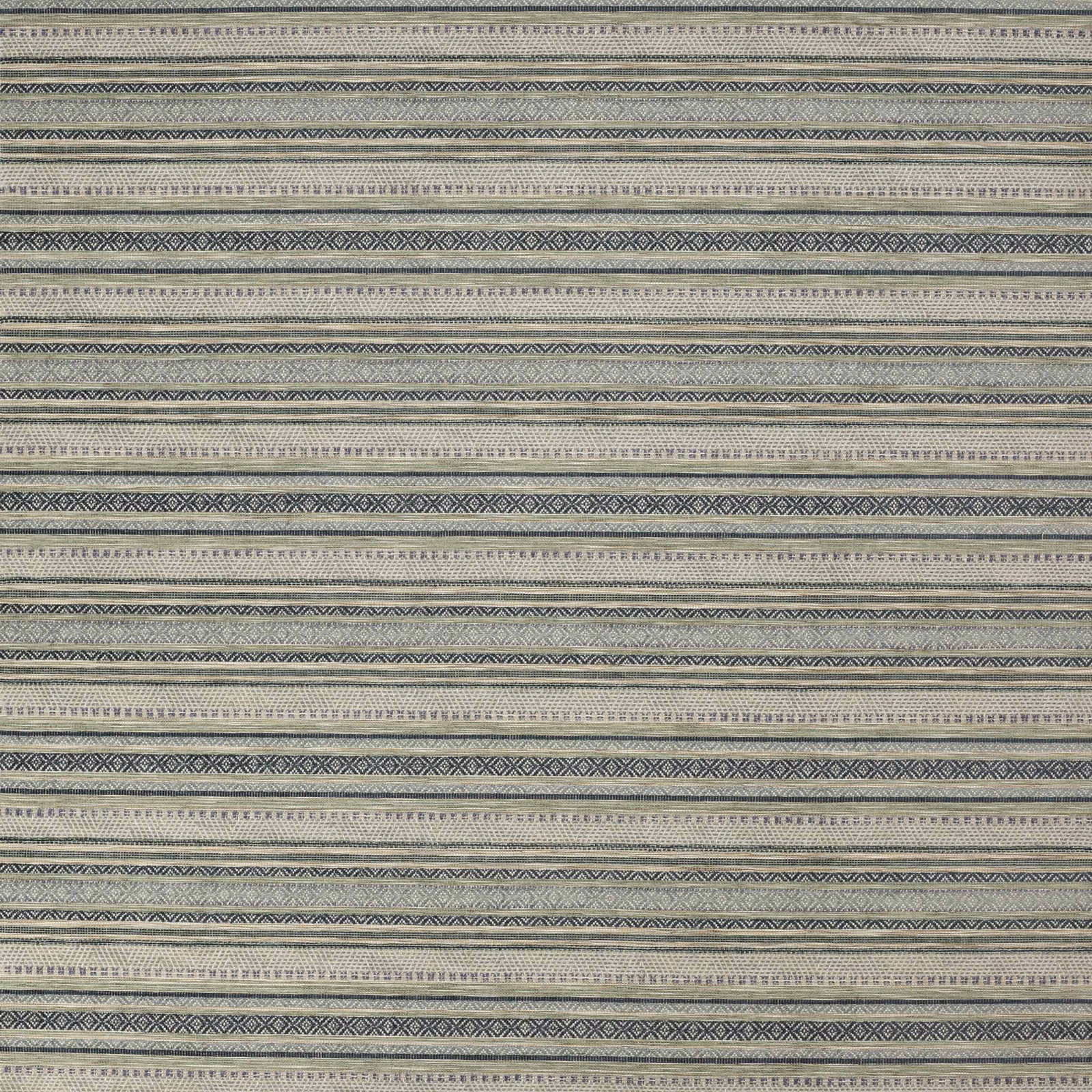 Muted forest green and oatmeal horizontal striped woven fabric with fine textured bands