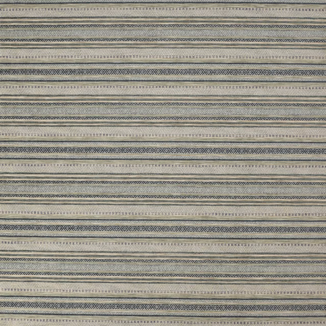 Muted forest green and oatmeal horizontal striped woven fabric with fine textured bands