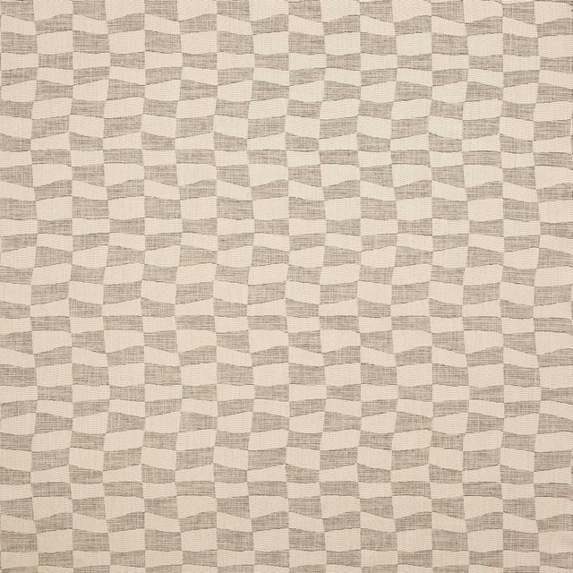 Small woven beige and umber check fabric with a softly textured surface
