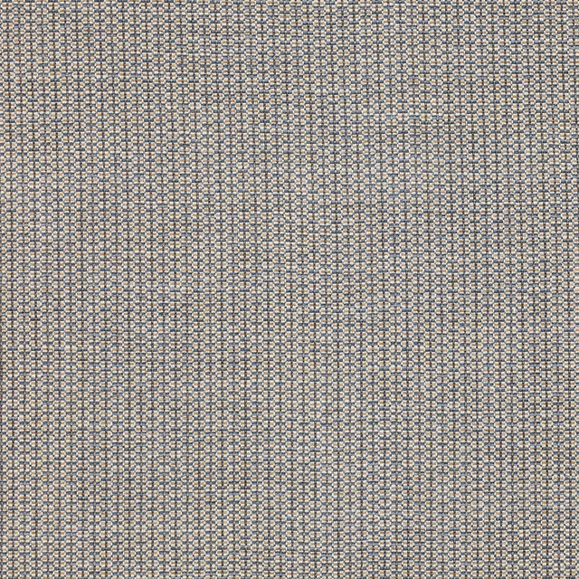 Close-up of small woven fabric in soft powder blue, ivory and grey