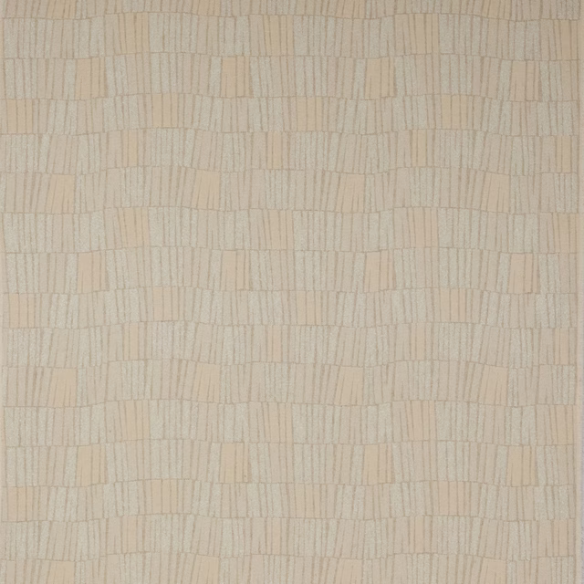 Pale ivory woven fabric with small geometric grid texture