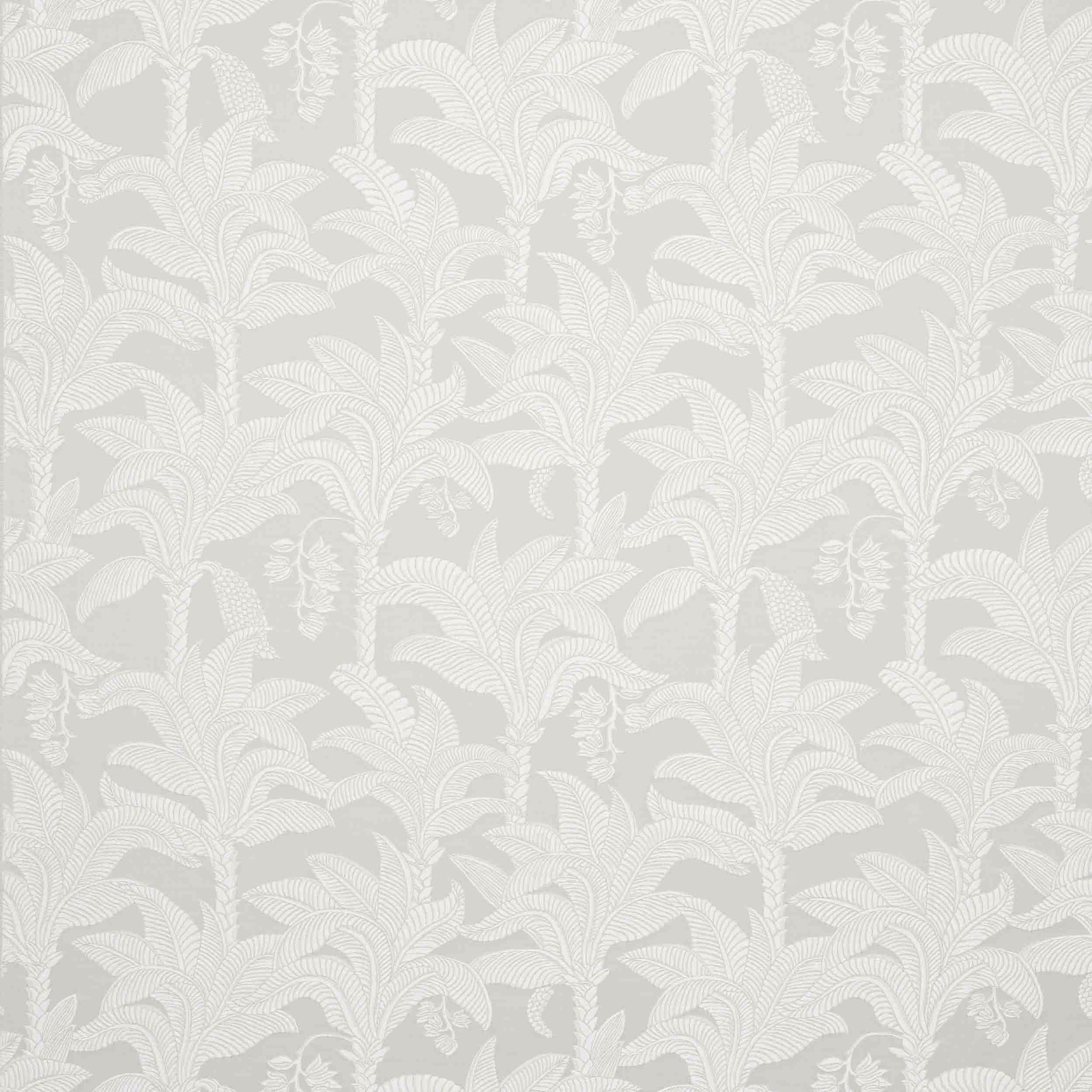 Pale white leaf-pattern fabric with a softly textured woven surface
