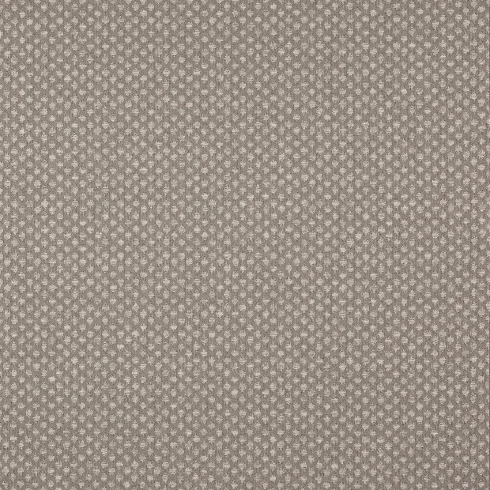 Soft silvery greige geometric fabric swatch with tiny repeating motif