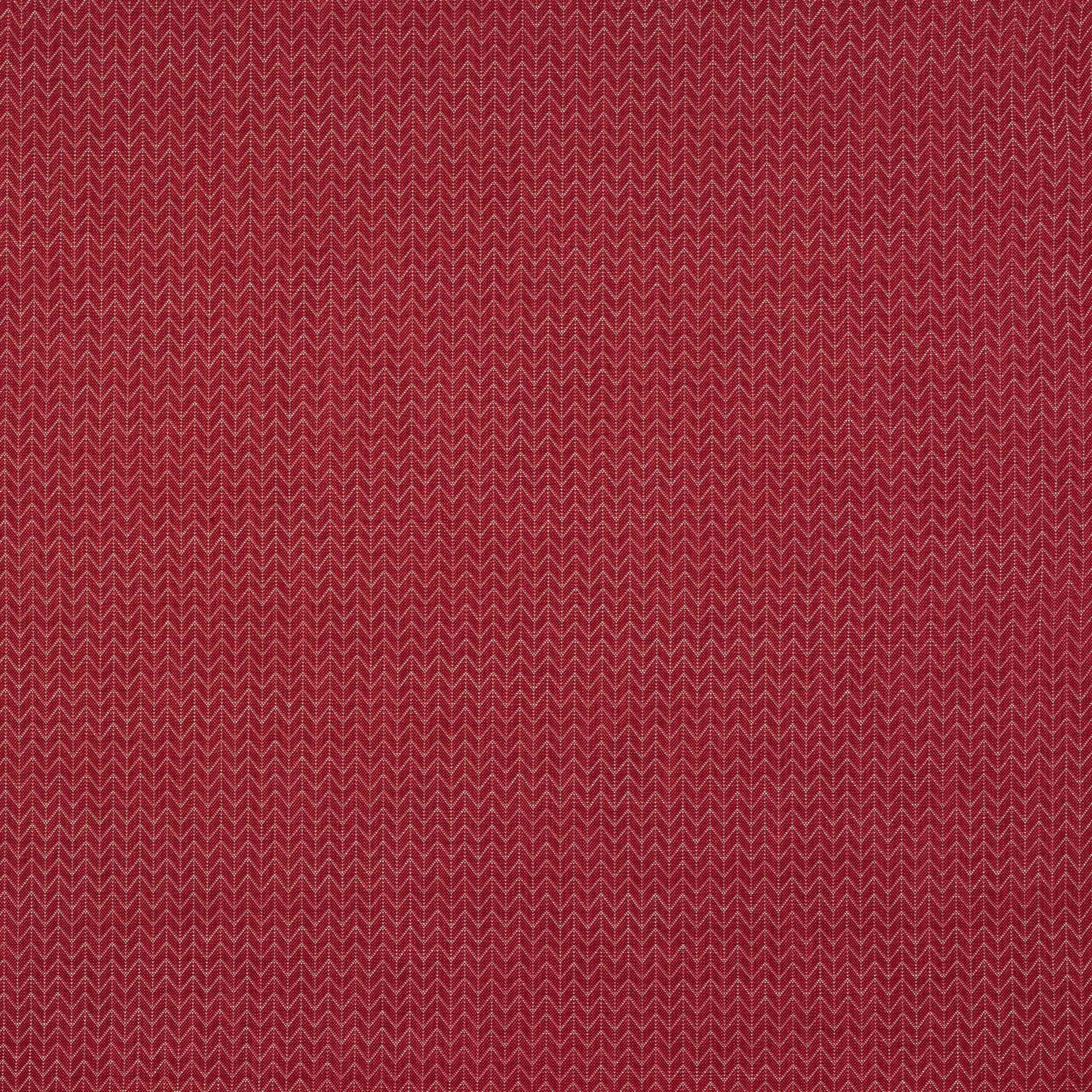 Deep raspberry red chevron weave fabric with small geometric repeat