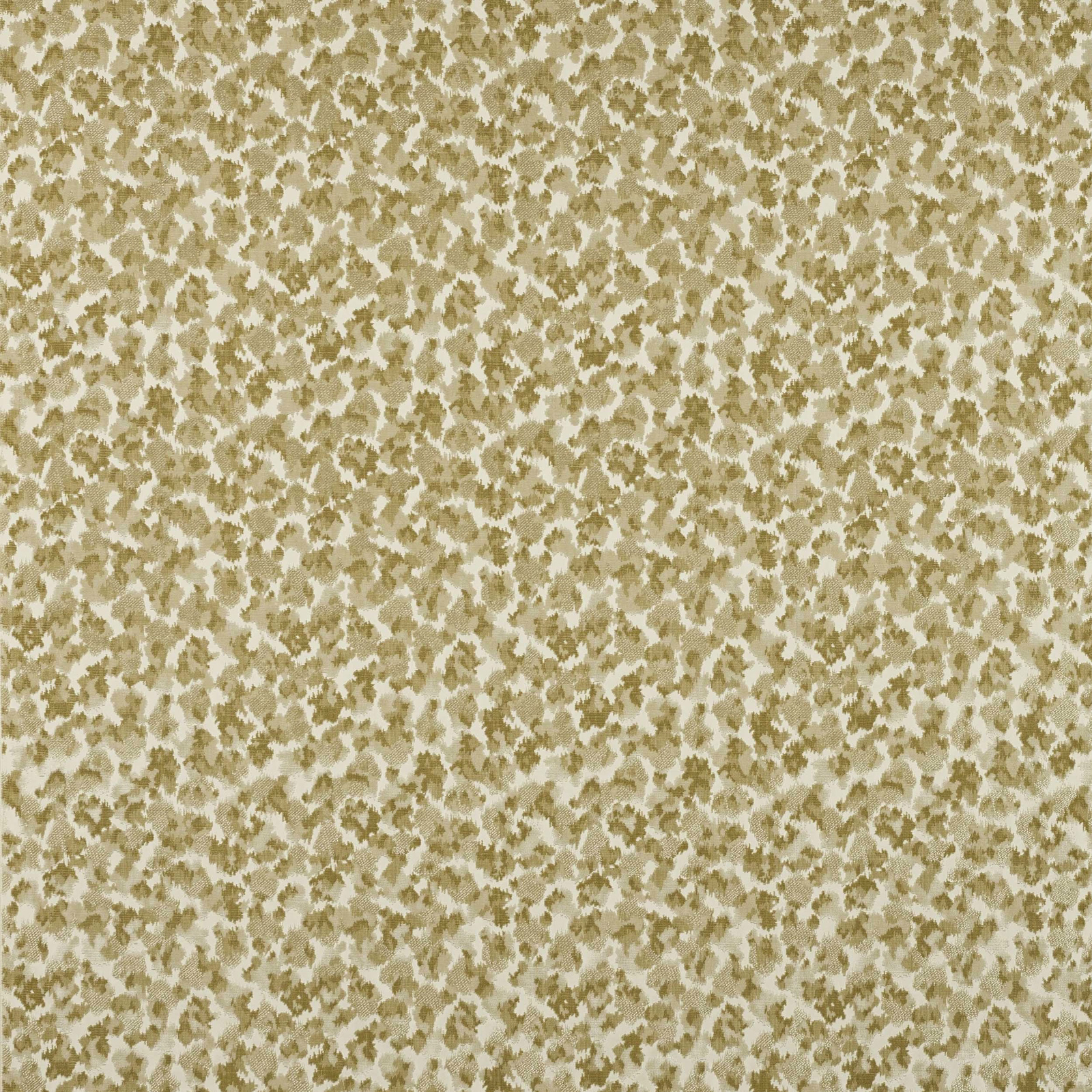 Mottled ecru and gold abstract fabric swatch with small-scale speckled pattern