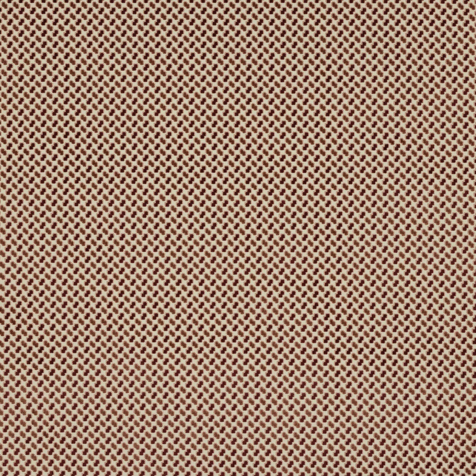 Small cardinal red geometric weave on a pale blush background