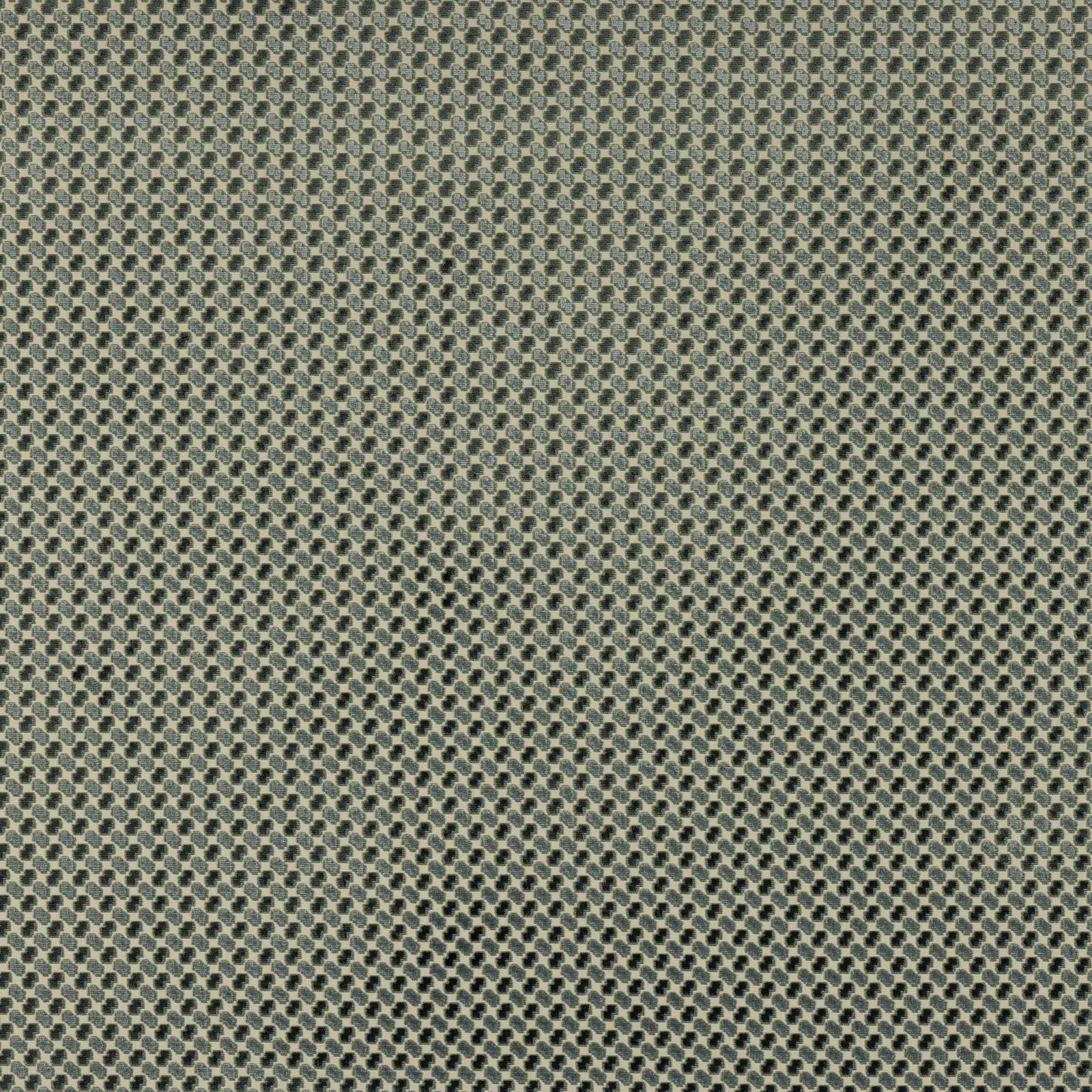 Celadon green miniature geometric woven fabric with small dark motif