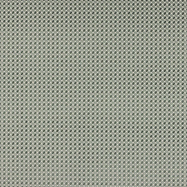 Pale green geometric woven fabric with tiny linked motif on a light ground