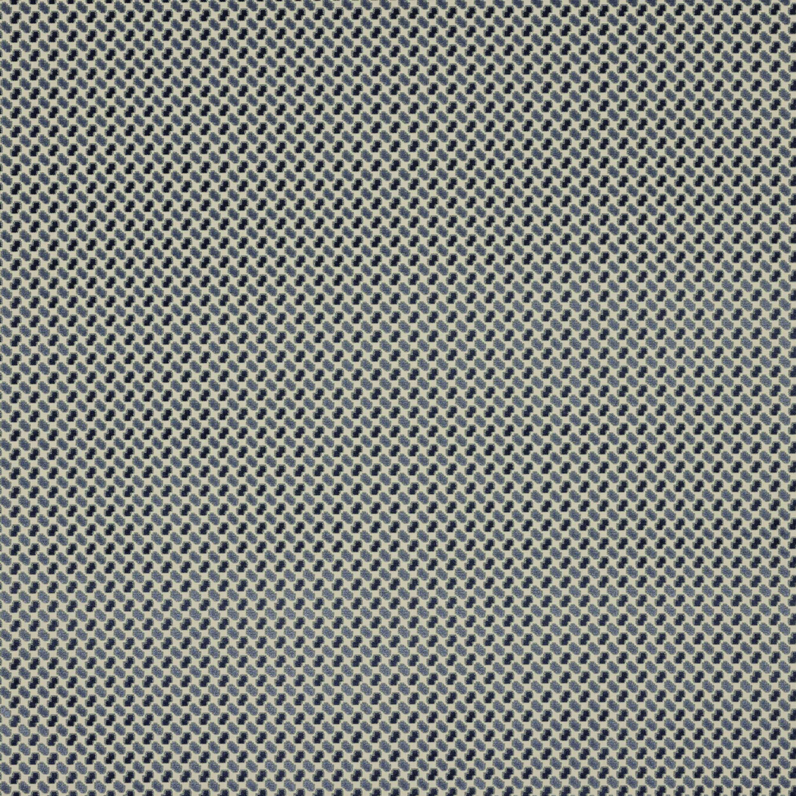 Small blue-green geometric woven fabric on a pale ground