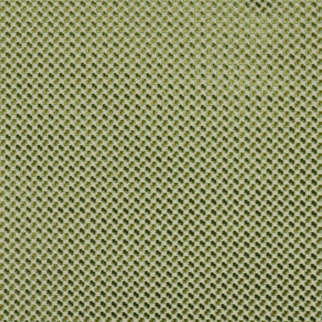 Close-up of small sage and olive geometric pattern on a pale ground
