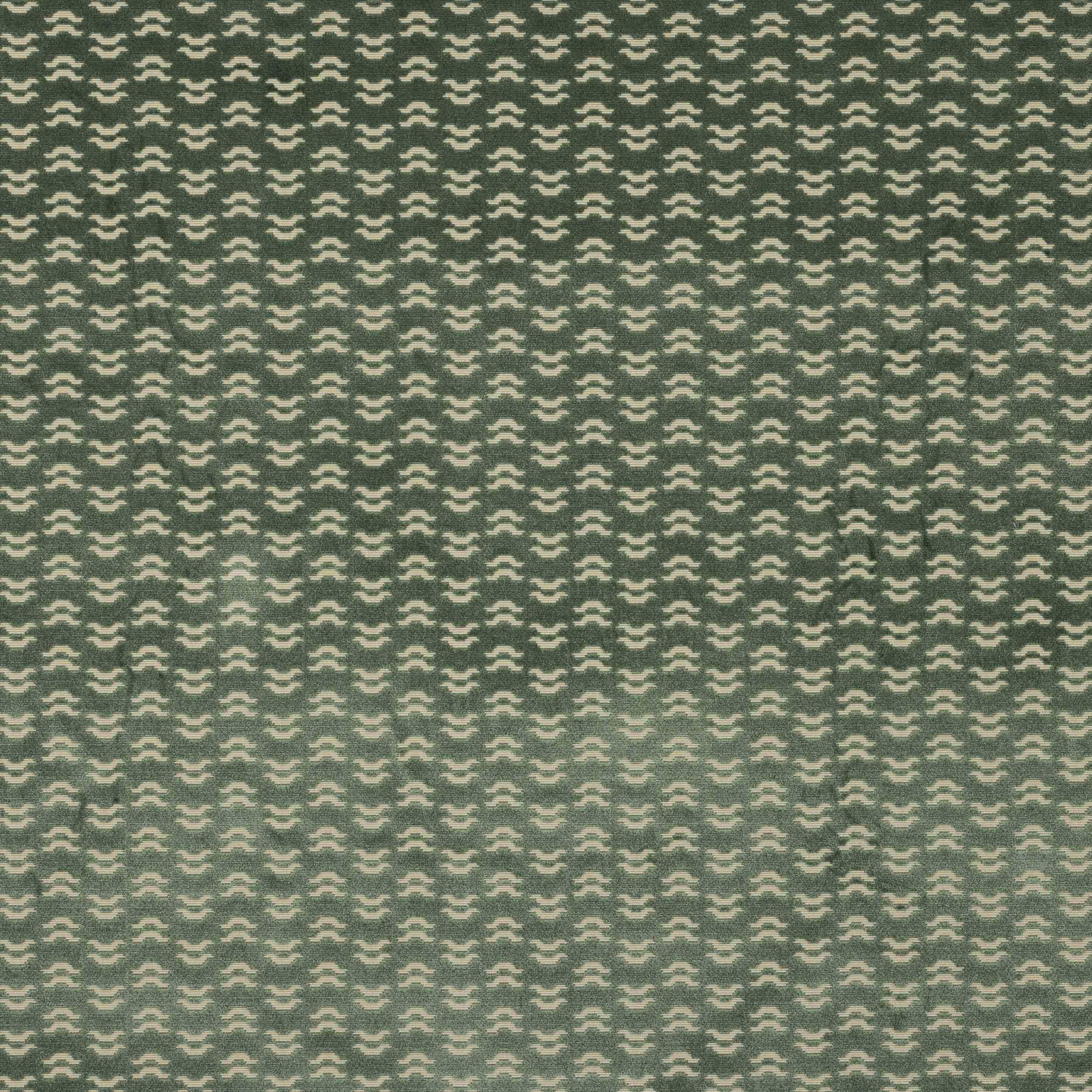 Green and cream small-scale scrolling woven fabric swatch