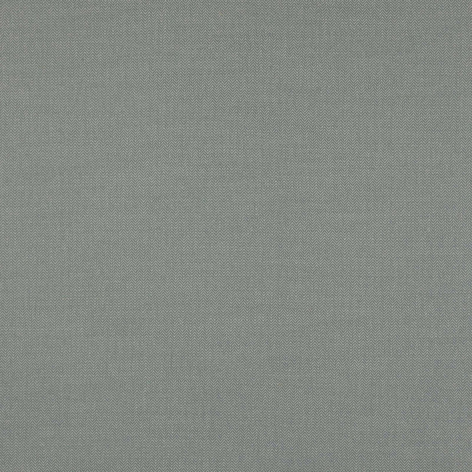 Muted old blue linen herringbone fabric with a fine chevron weave