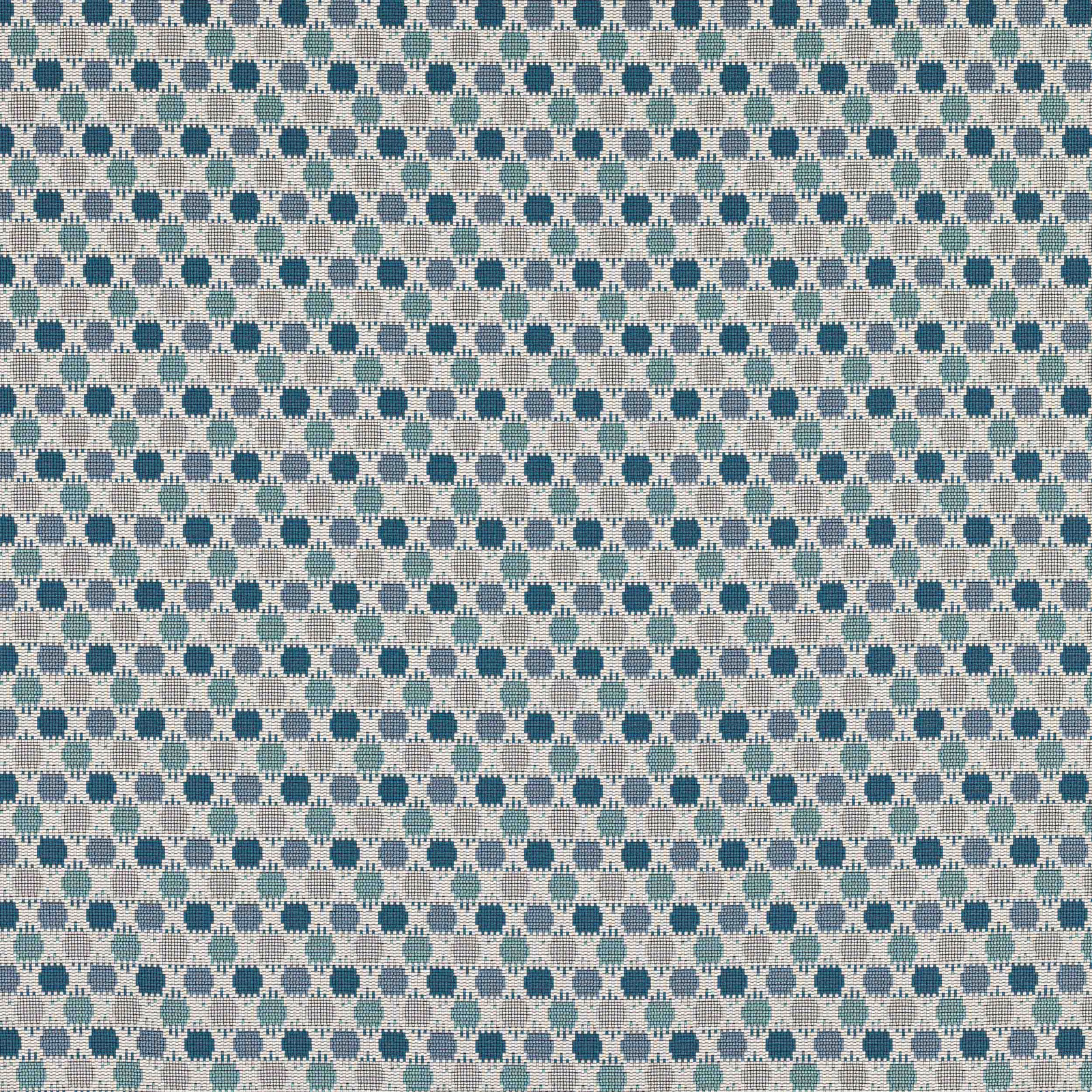 Small teal-blue dot geometric on a pale textured ground