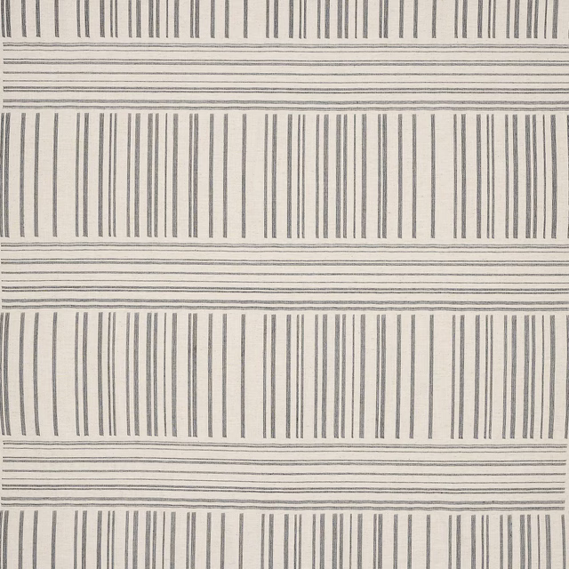 Ivory striped fabric with fine charcoal vertical and horizontal lines