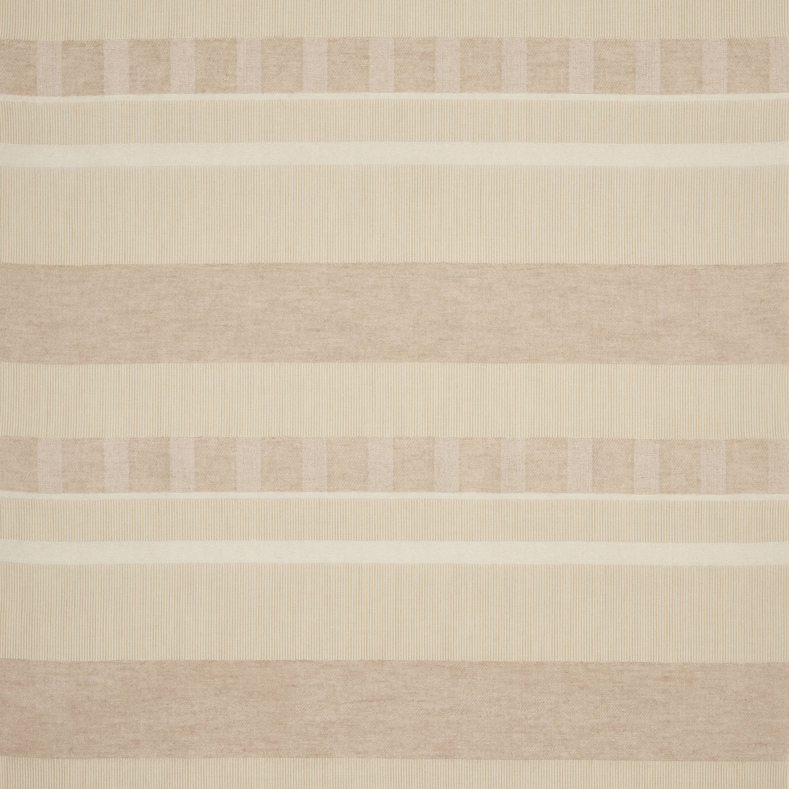 Pale shell cream striped fabric swatch with soft beige bands and subtle texture