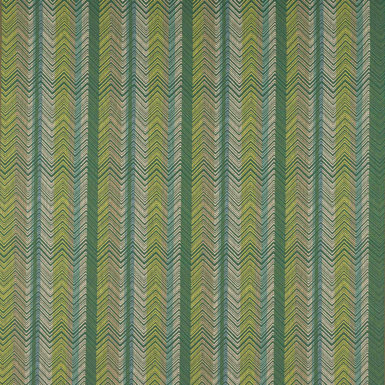 Vertical green chevron stripe fabric in olive and sage tones
