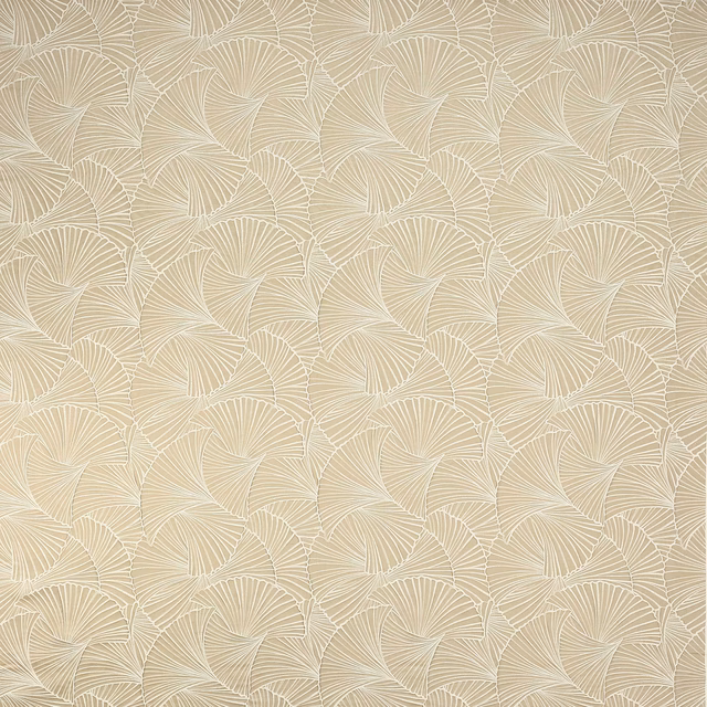 Creamy clay-beige fabric with a fine fan-like geometric weave pattern