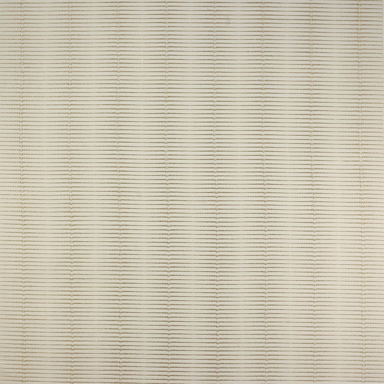 Warm beige striped fabric swatch with fine horizontal rib texture