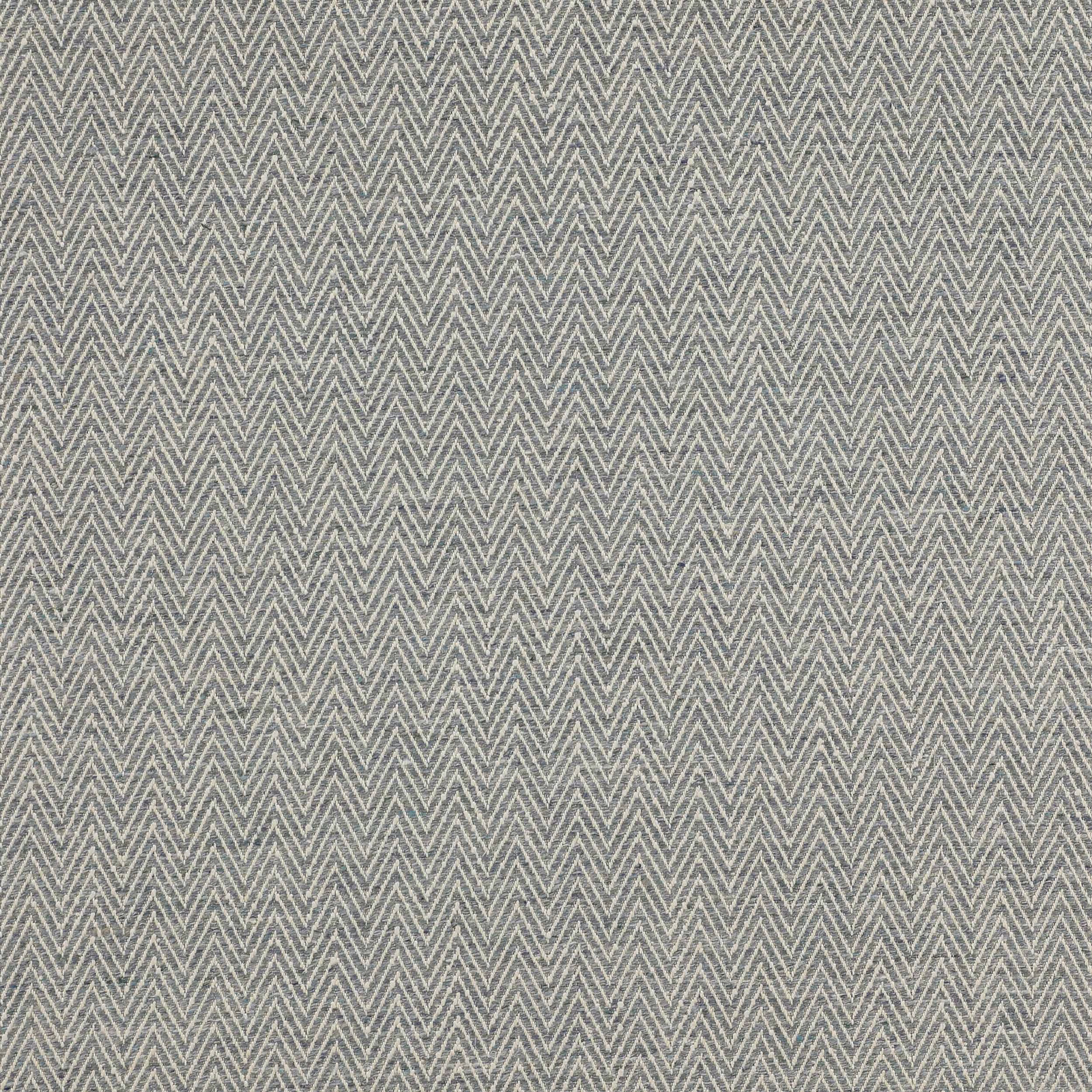Close-up of small chevron woven fabric in soft misty blue and pale grey