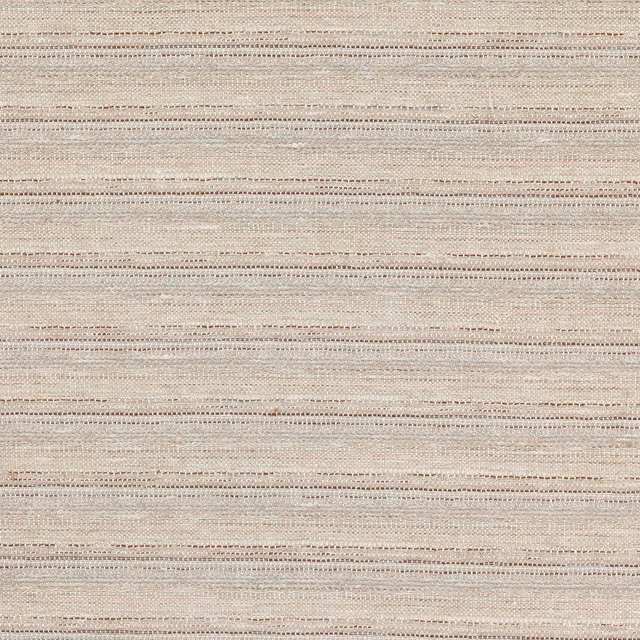 Pale blush striped fabric with fine horizontal lines and slubbed texture