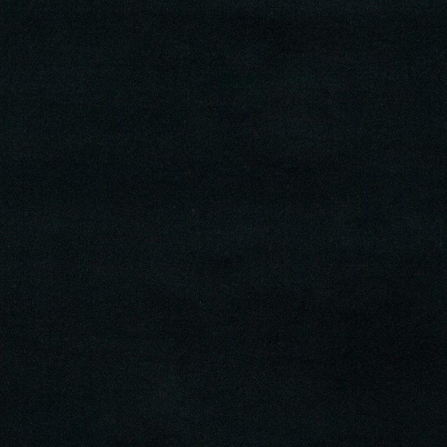 Deep black plain cotton fabric swatch with a subtle matte weave