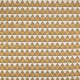 Small woven triangle pattern in tobacco gold, taupe and cream on textured fabric