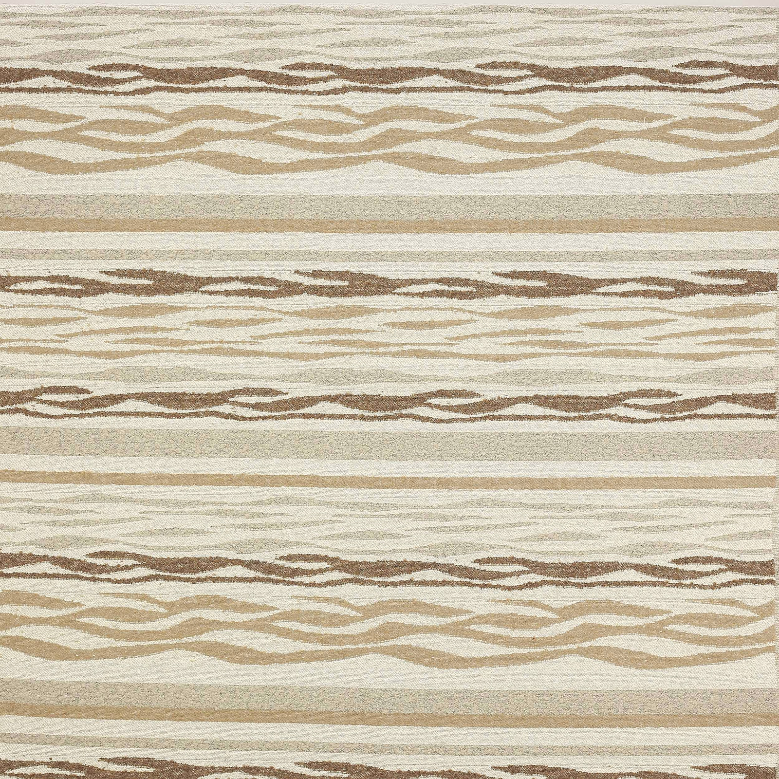 Beige and clay woven stripe fabric with soft brown horizontal bands