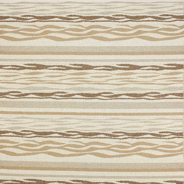 Beige and clay woven stripe fabric with soft brown horizontal bands