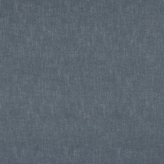 Muted denim blue plain-woven fabric with fine flecked texture