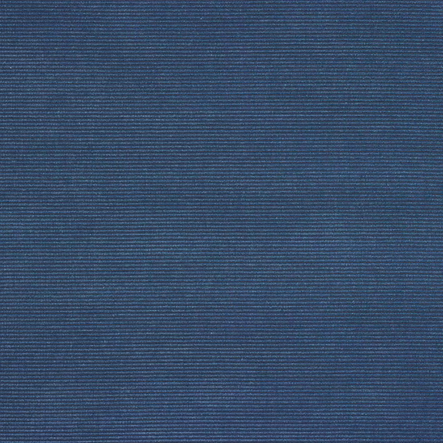 Deep marine blue woven fabric with fine horizontal ribbed texture