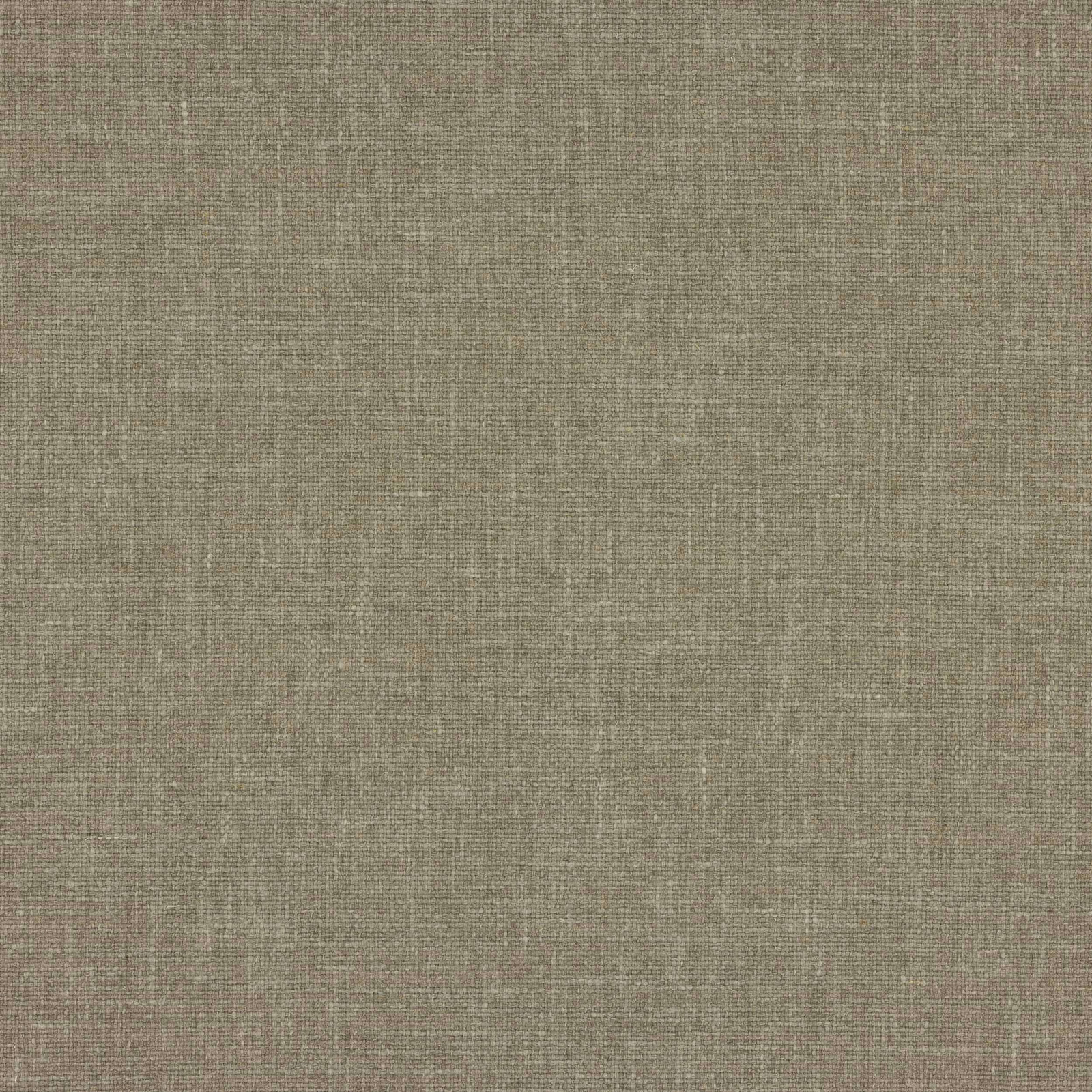 Close-up of a soft taupe plain woven linen-look fabric with fine texture