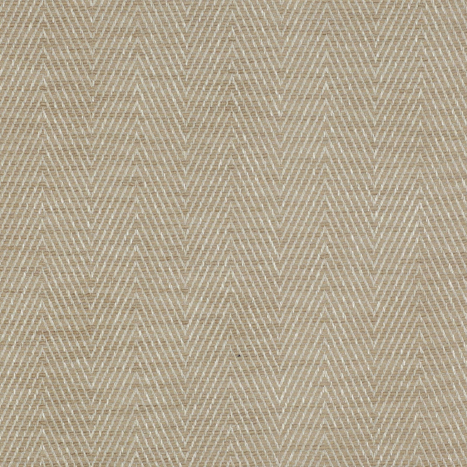 Warm sandy beige herringbone fabric with fine woven chevron texture