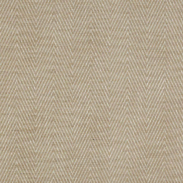Warm sandy beige herringbone fabric with fine woven chevron texture
